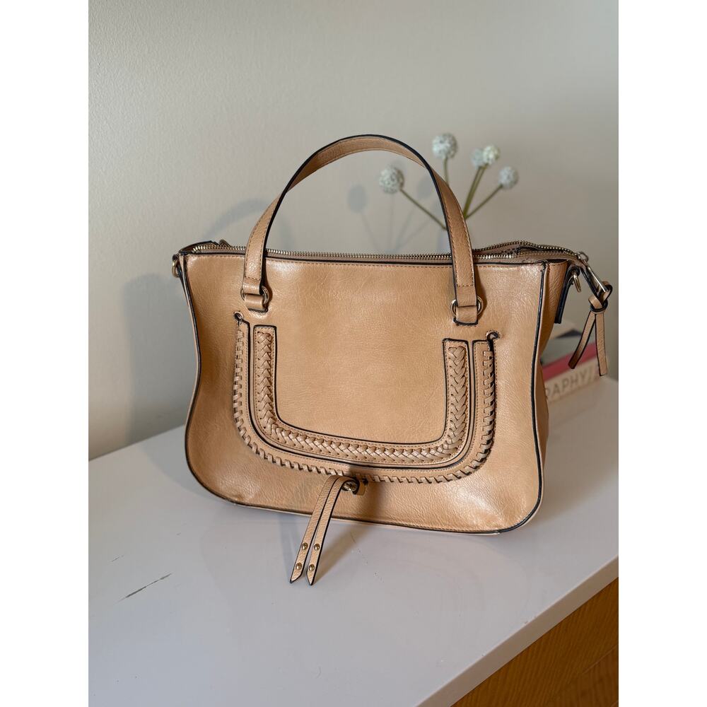 Sole‎ Society Tan Braided Satchel Crossbody Bag ✨